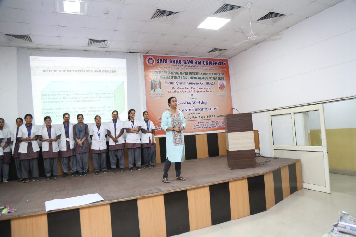 श्री गुरु राम राय विश्वविद्यालय में एक दिवसीय लैंगिक संवेदनशीलता विषय पर कार्यशाला का आयोजन