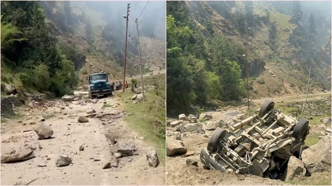 हादसा (दुखद) : गंगोत्री हाईवे पर गिरी चट्टान। एक की मौत,कई दबे
