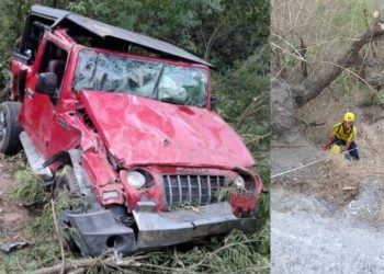 Masuri Road Accident : खाई में गिरी कार। 2 दर्दनाक मौत, तीन घायल ..