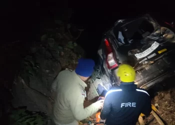 गहरी खाई में गिरी पर्यटकों की कार, एक की मौत, तीन गंभीर घायल
