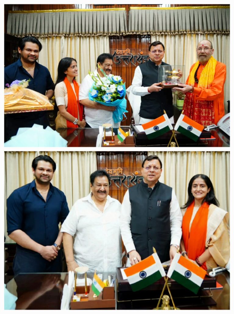 उत्तराखंड के फिल्म उद्योग के संबंध में सीएम धामी जी और जेएसआर समूह के संस्थापकों के बीच बातचीत