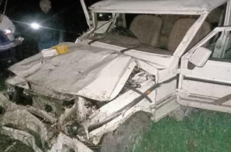 रविवार रात दर्दनाक हादसा: अनियंत्रित वाहन खाई में समाया, चार घायल