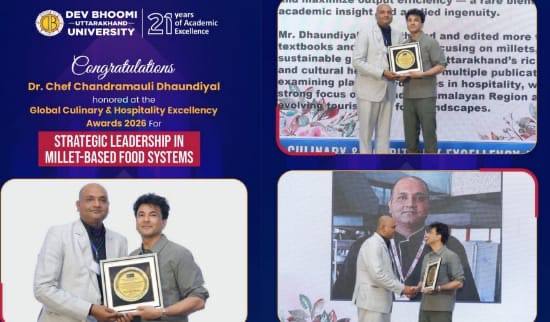 देवभूमि उत्तराखंड विश्वविद्यालय के प्रो. डॉ. चंद्रमौली धौंडियाल को मिला इंटरनेशनल अवॉर्ड 2026
