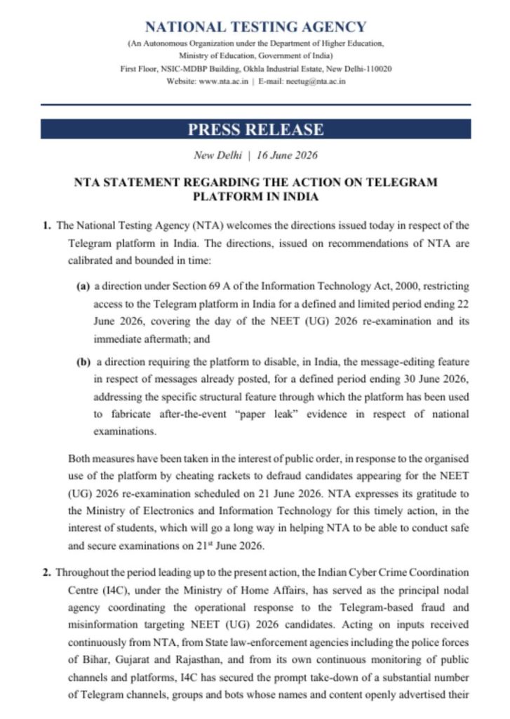 Telegram Ban order
