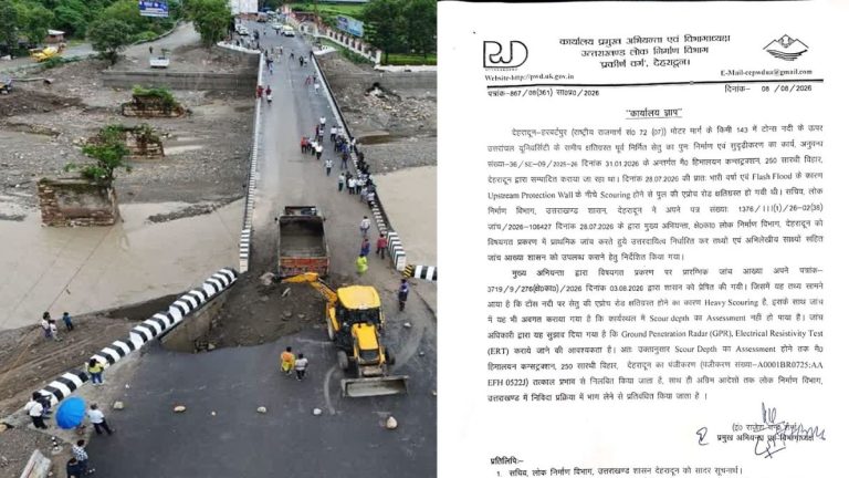 एक्शन : नंदा की चौकी पुल एप्रोच रोड मामले में हिमालयन कंस्ट्रक्शन का पंजीकरण निलबिंत