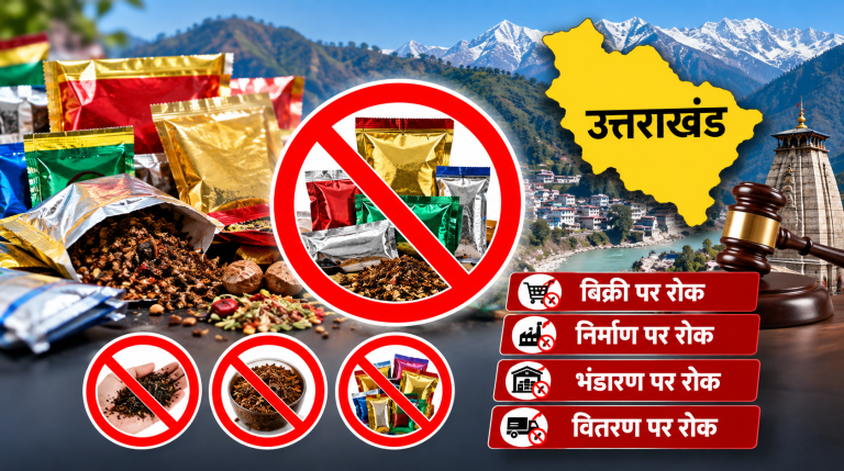 उत्तराखंड में गुटखा-पान मसाला पर एक साल का प्रतिबंध! बिक्री, निर्माण और भंडारण पर भी रोक